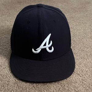 Atlanta Braves New Era Navy Road Authentic Collection On-Field 59FIFTY FittedHat
